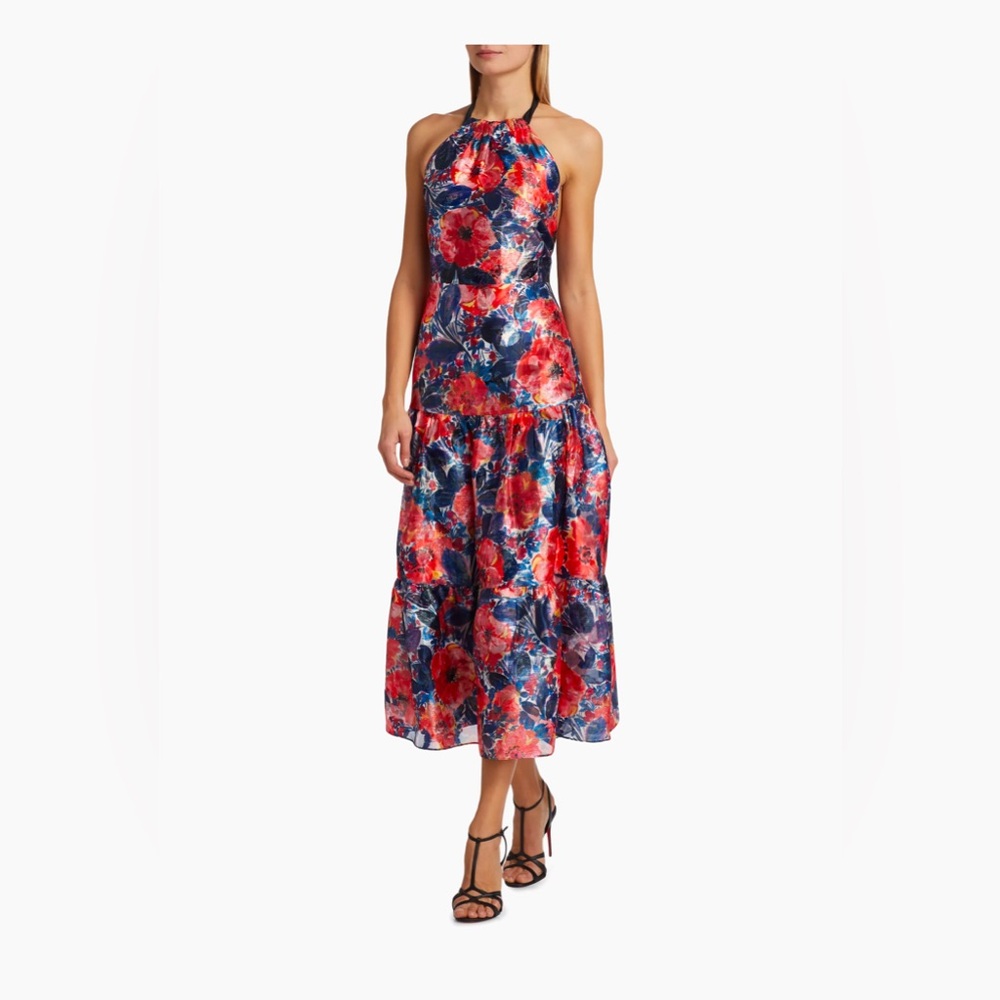 NWT Hayden Poppy Jacquard Midi-Dress Size 12
